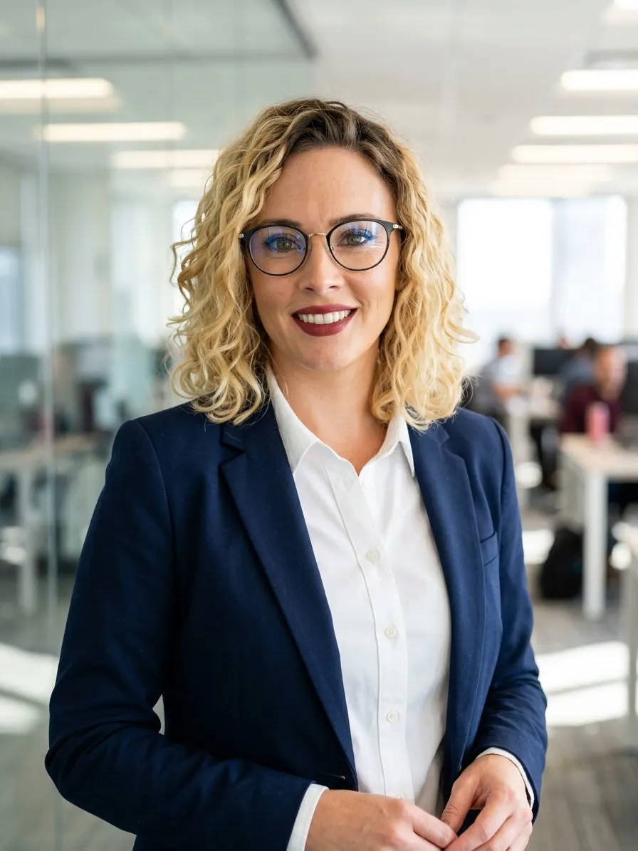 Yadira Colina en una oficina
